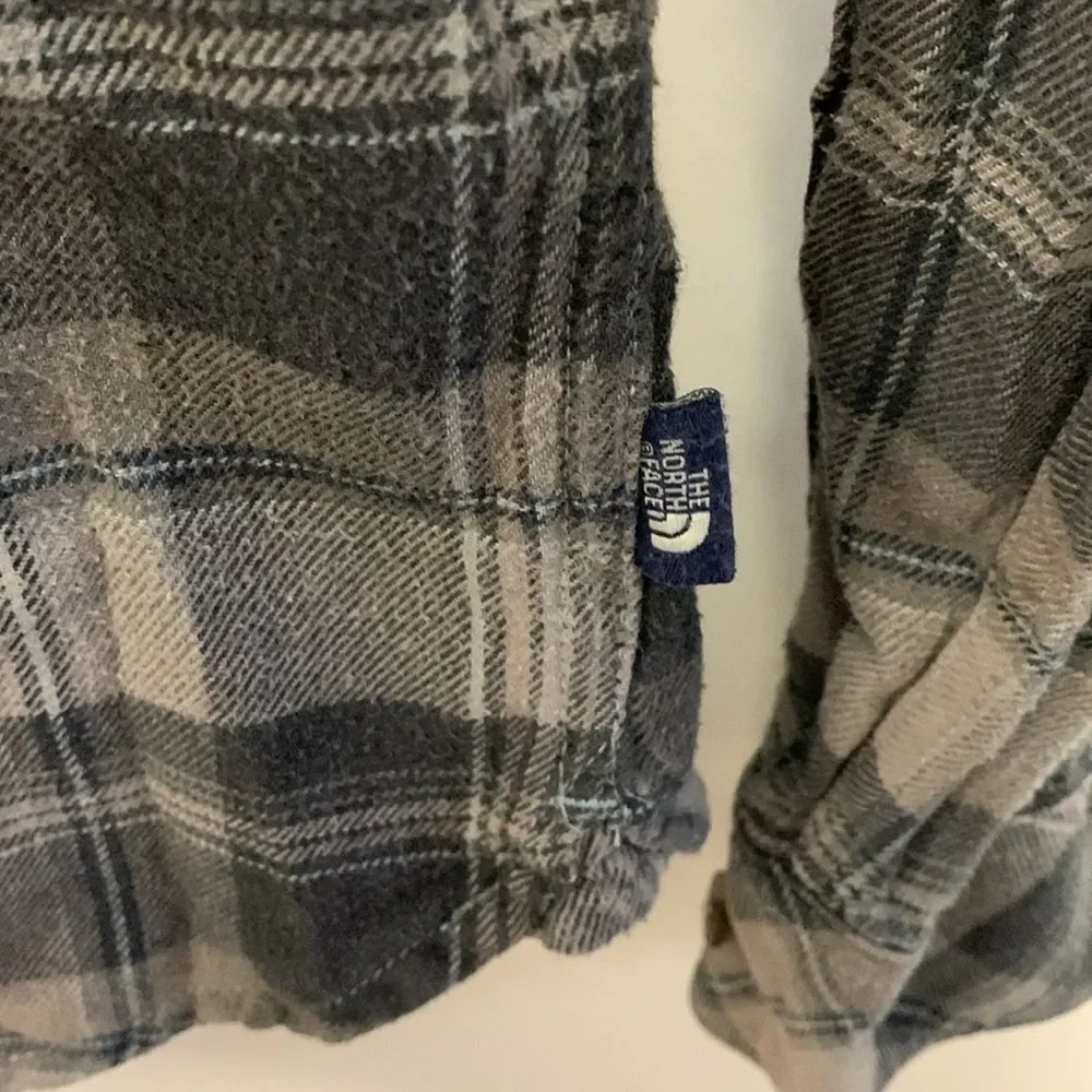 The North Face Men's Gray Tartan Plaid LS Button-Up Classic Flannel Shirt Sz S